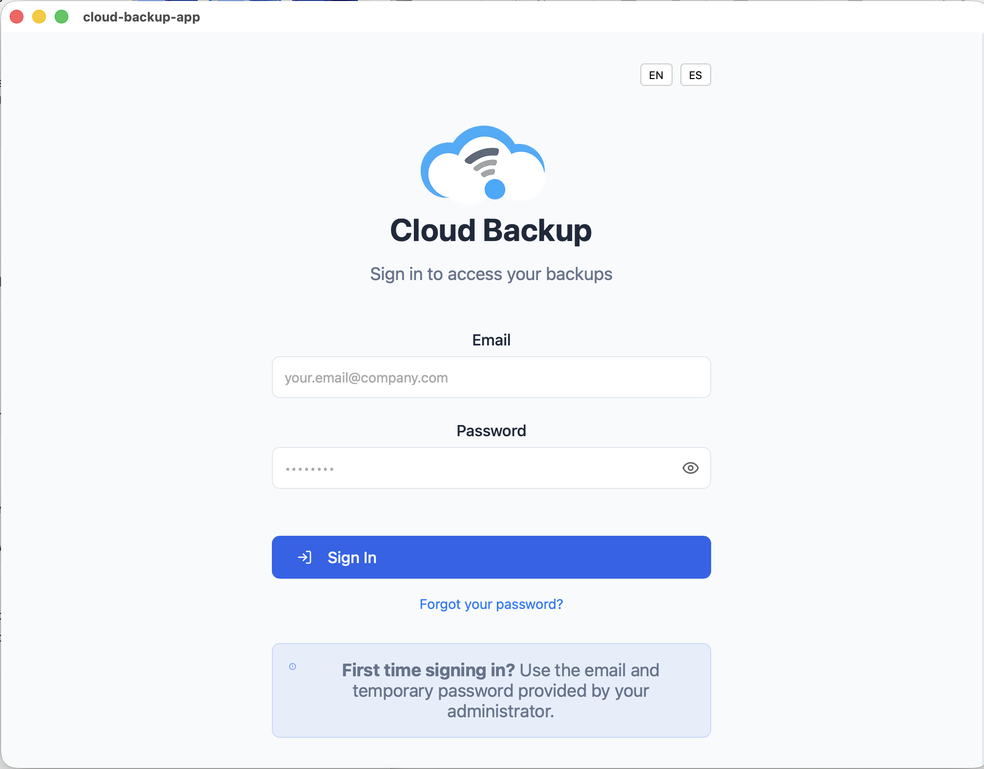 Cloud Backup Dashboard